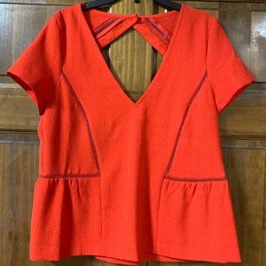 EUC Sézane red coral top with cutout